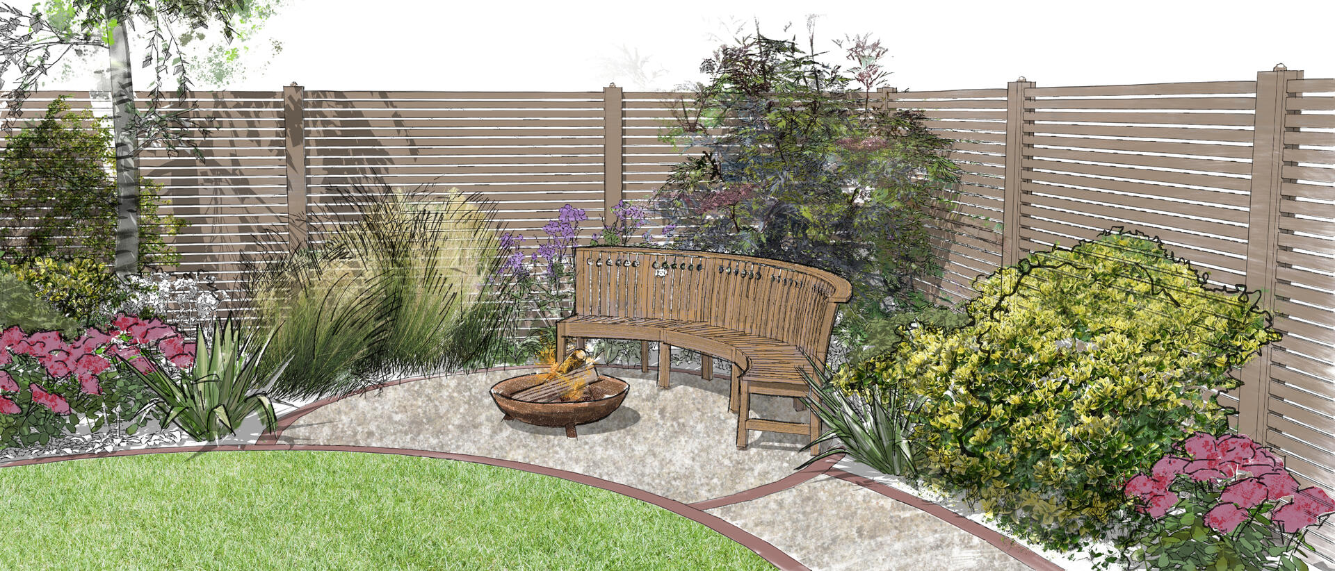 Cosy corner of a modern garden transformation